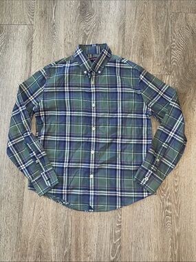 UNTUCKit Green and Blue Plaid Button-Down Shirt kids boys size 12 wedding